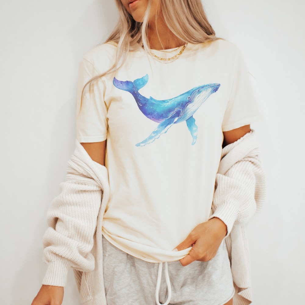 Majestic Marine Mammal Watercolor Graphic Tee